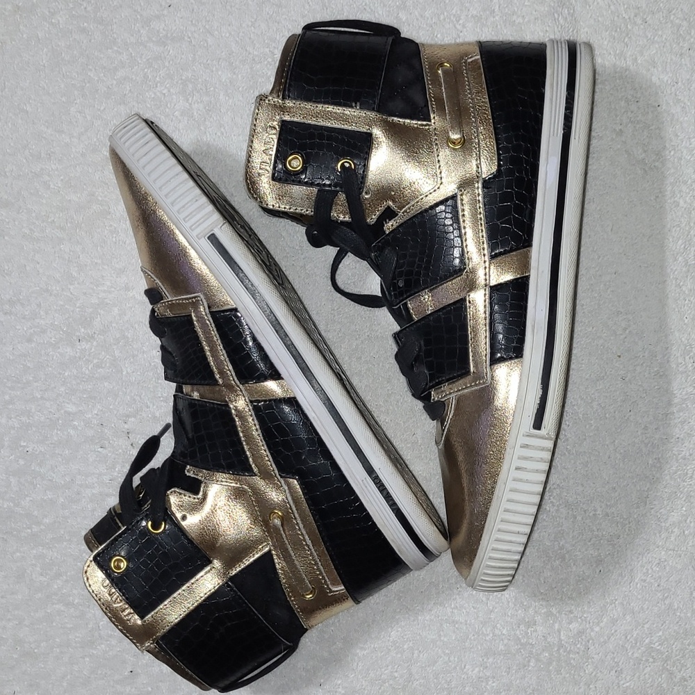 Vlado New Age High Top Gold and Black Sneakers Size 8.5 Mens